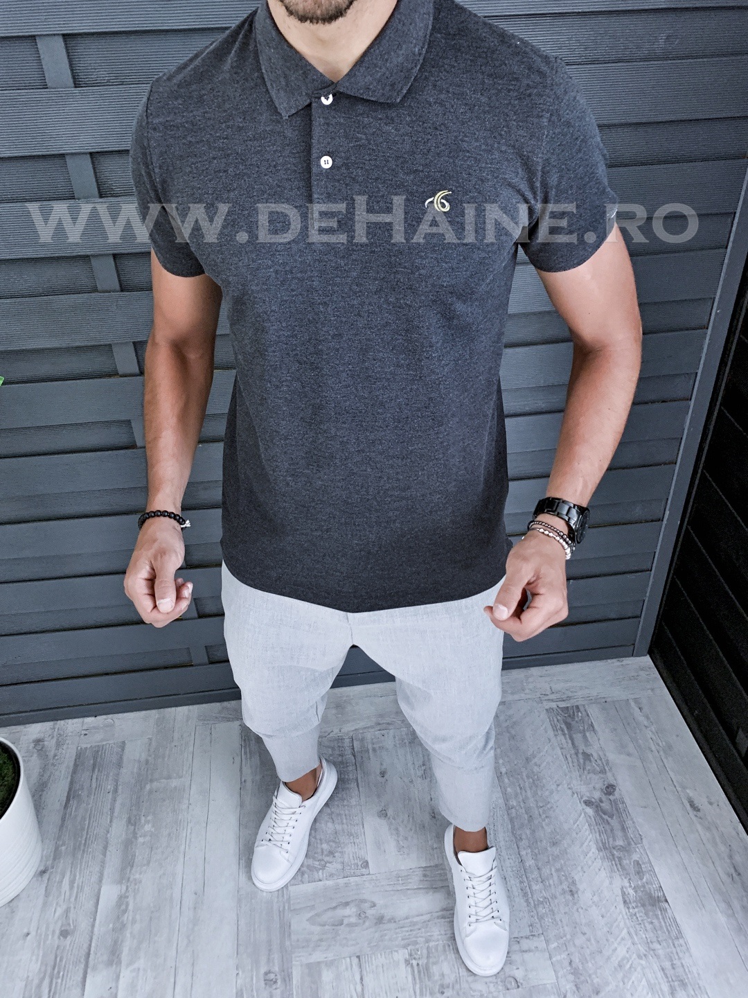 Tricou barbati gri inchis premium b1305 *
